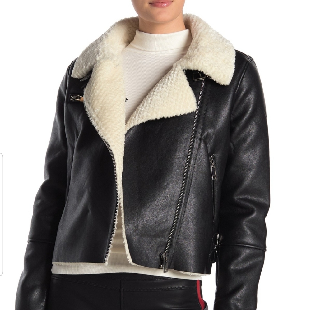 NWOT BlankNYC Aviator Faux Leather Jacket